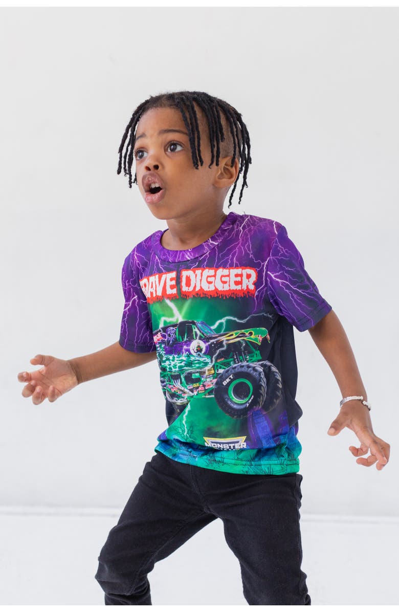 Monster Jam Short Sleeve T-Shirt, Alternate, color, Grave Digger Purple