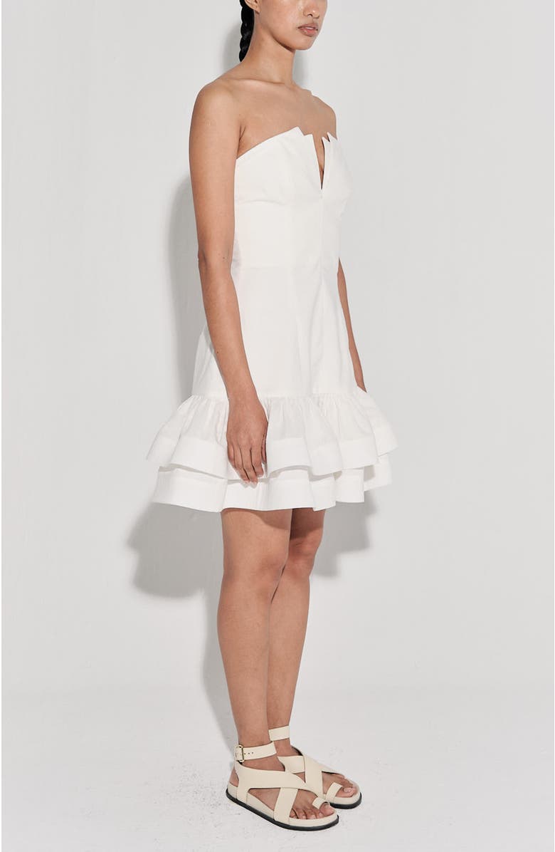 De Loreta Festivo Strapless Drop Waist Cotton Minidress, Alternate, color, 