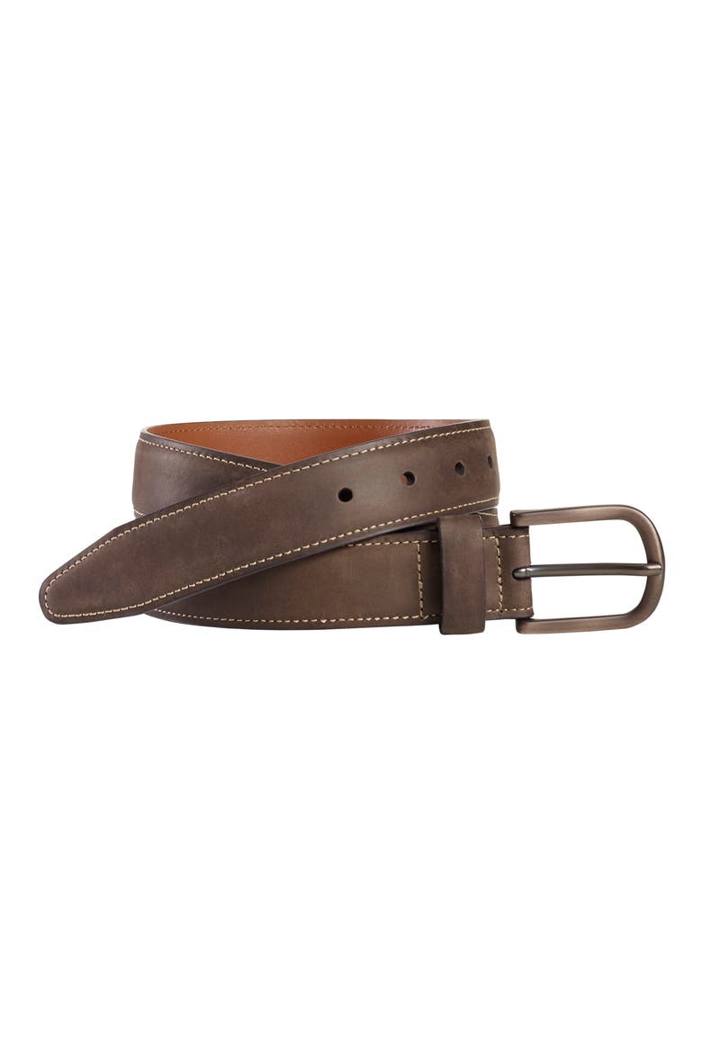 Oiled Leather Belt, Main, color, BROWN OILED