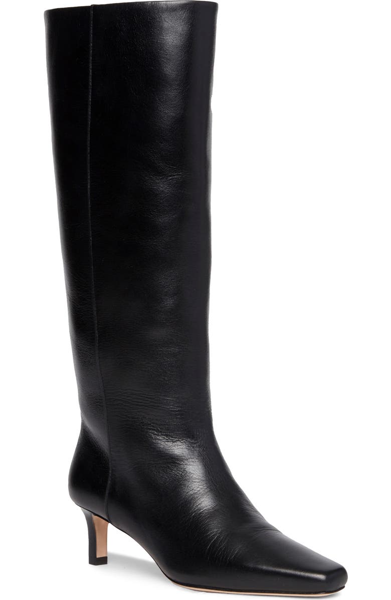 PAIGE Ansley Kitten Heel Knee High Boot, Main, color, Black