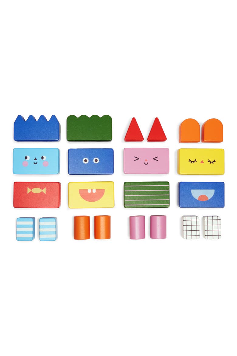22-Piece Stack & Mix Wooden Building Blocks, Alternate, color, MULTI