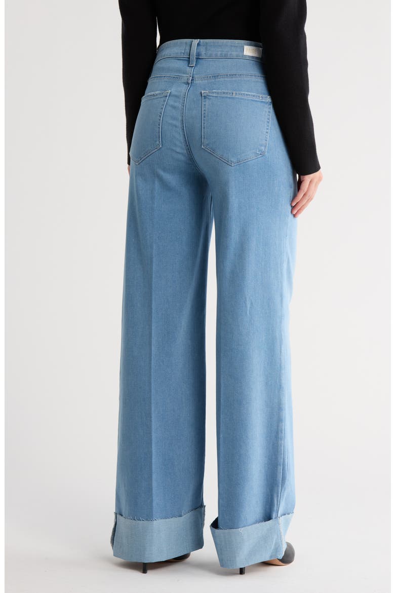 Connie Cuffed Raw Hem High Waist Wide Leg Jeans, Alternate, color, MCKAYLA