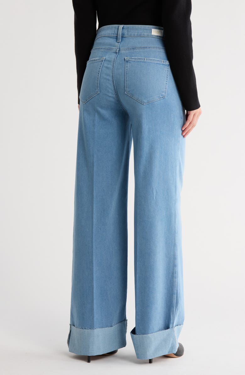 PAIGE Connie Cuffed Raw Hem High Waist Wide Leg Jeans, Alternate, color, Mckayla