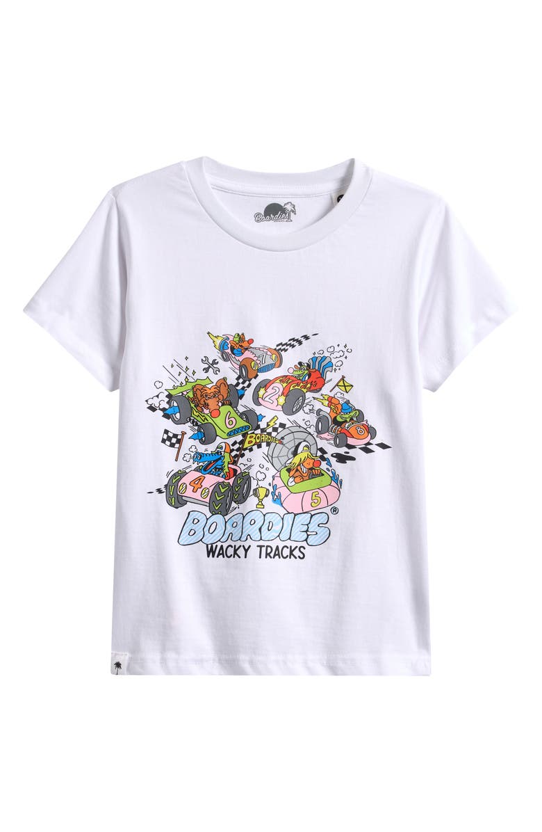 Boardies Kids' Wacky Tracks Graphic T-Shirt, Main, color, White