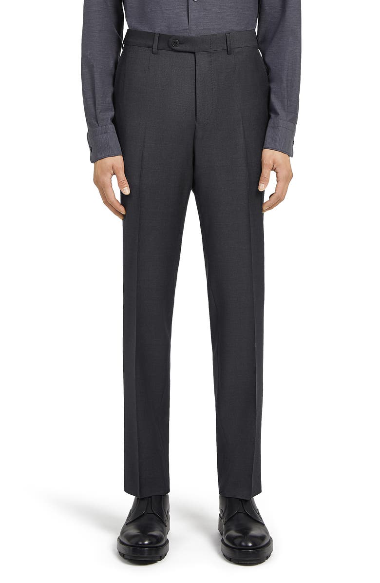 ZEGNA Pin Dot Trofeo Milano Wool Suit, Alternate, color, Dark Grey