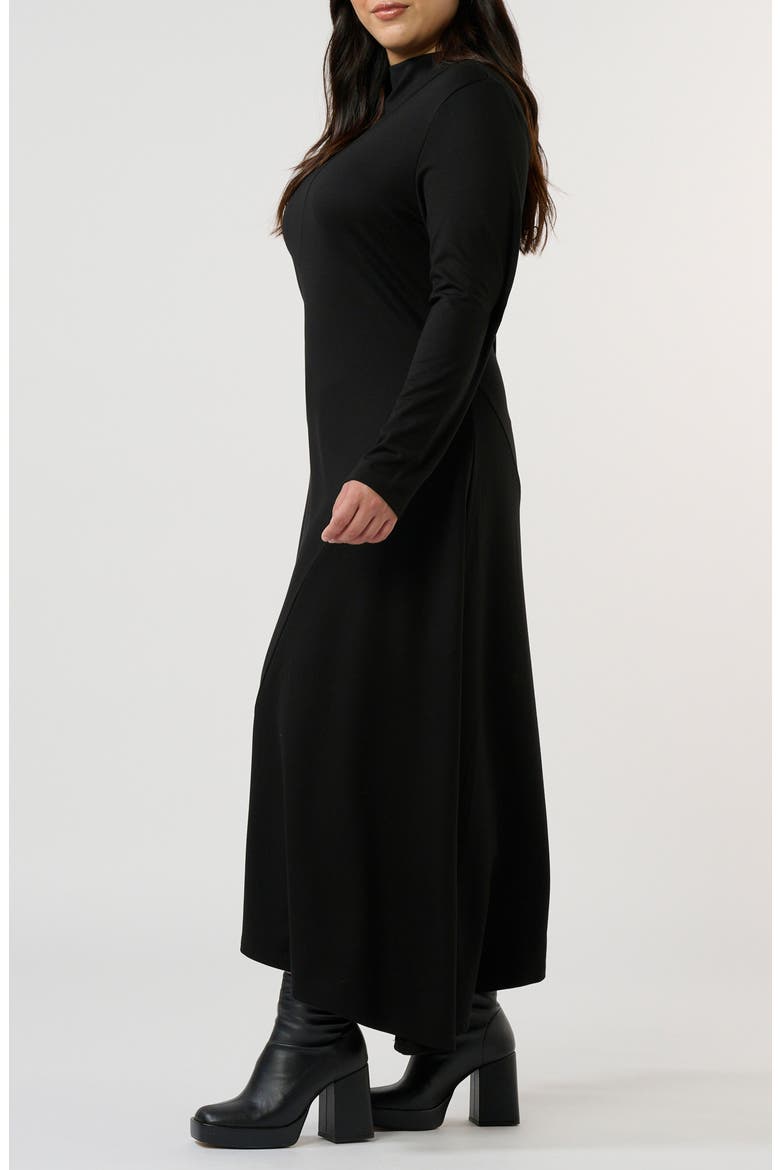 Abagail Asymmetric Hem Midi Sweater Dress, Alternate, color, BLACK