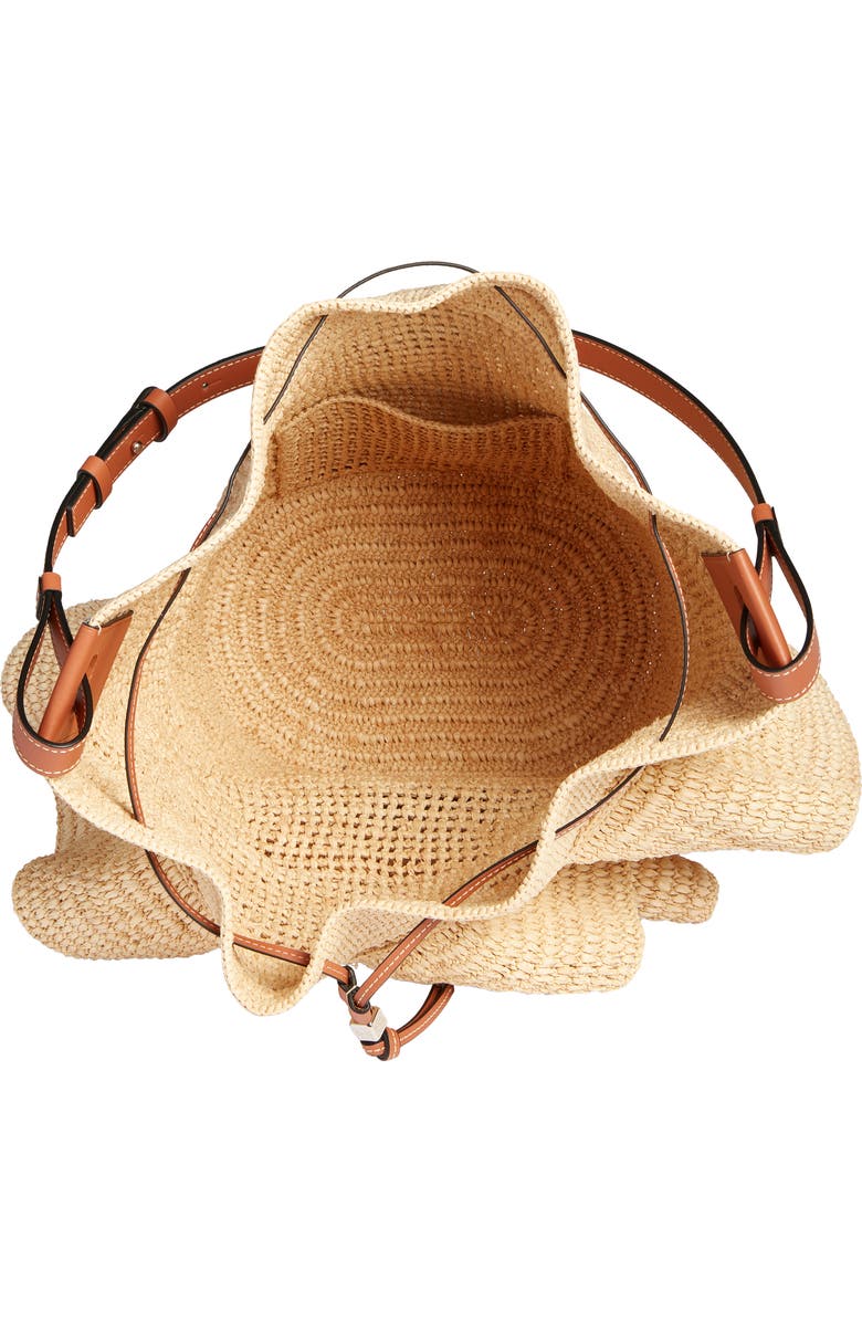 Loewe x Paula's Ibiza Balloon Ruffle Raffia Bucket Bag, Alternate, color,