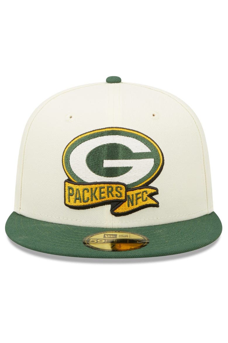 Men's New Era Cream/Green Green Bay Packers 2022 Sideline 59FIFTY Fitted Hat, Alternate, color, Cream