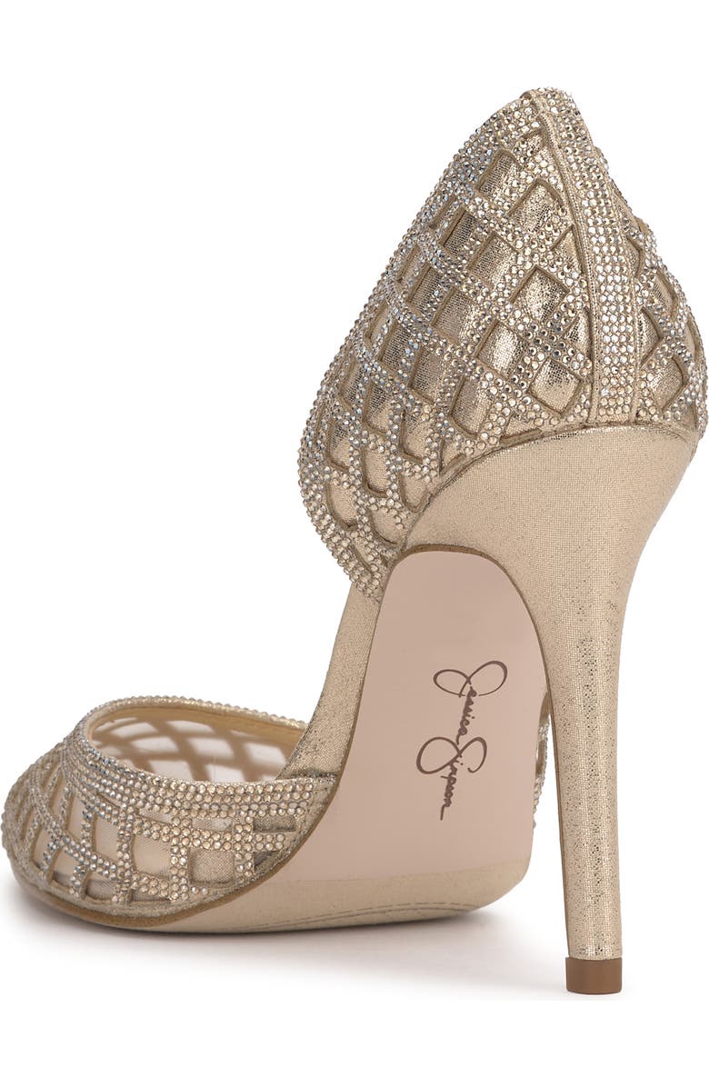 Jessica Simpson Prizma 8 Half d'Orsay Pump, Alternate, color, Champagne Rhinestone