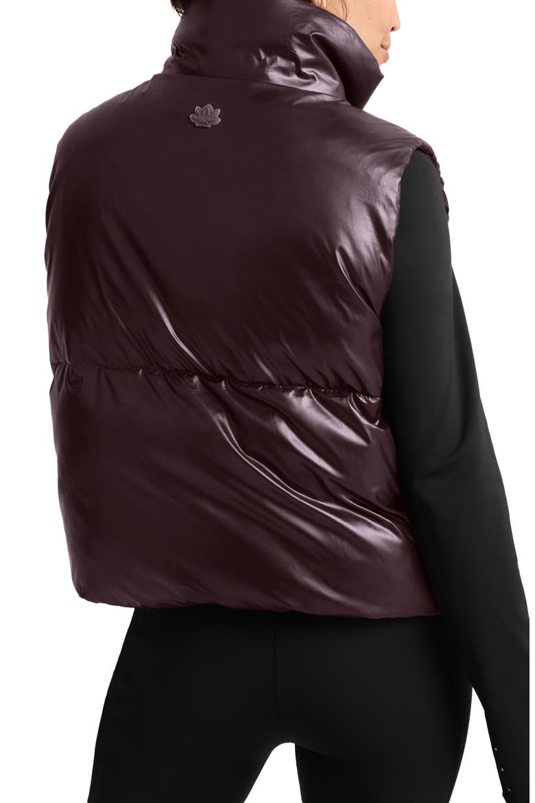 Up for It Puff Shine Vest, Alternate, color, SHINE CABERNET