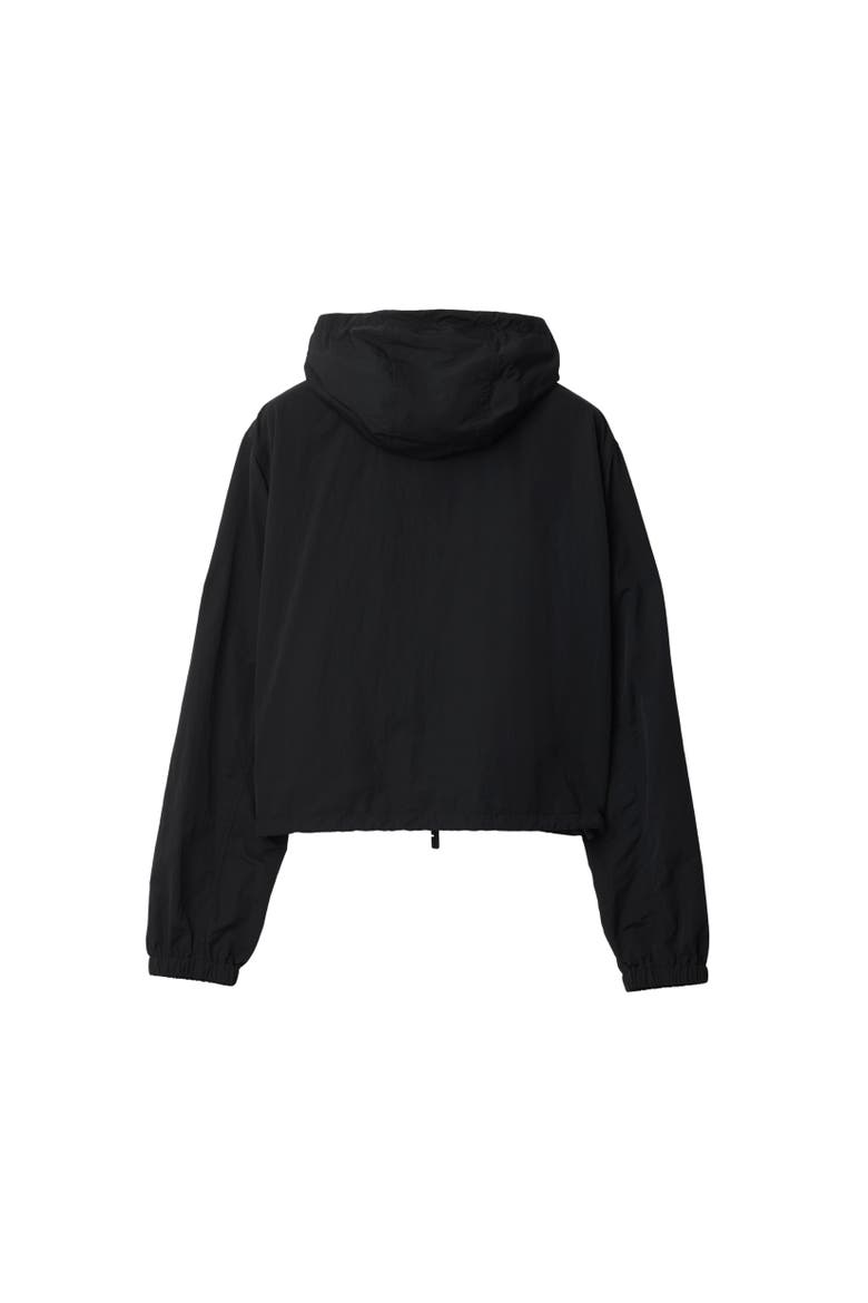 Cropped Nylon Hooded Jacket, Alternate, color, Black
