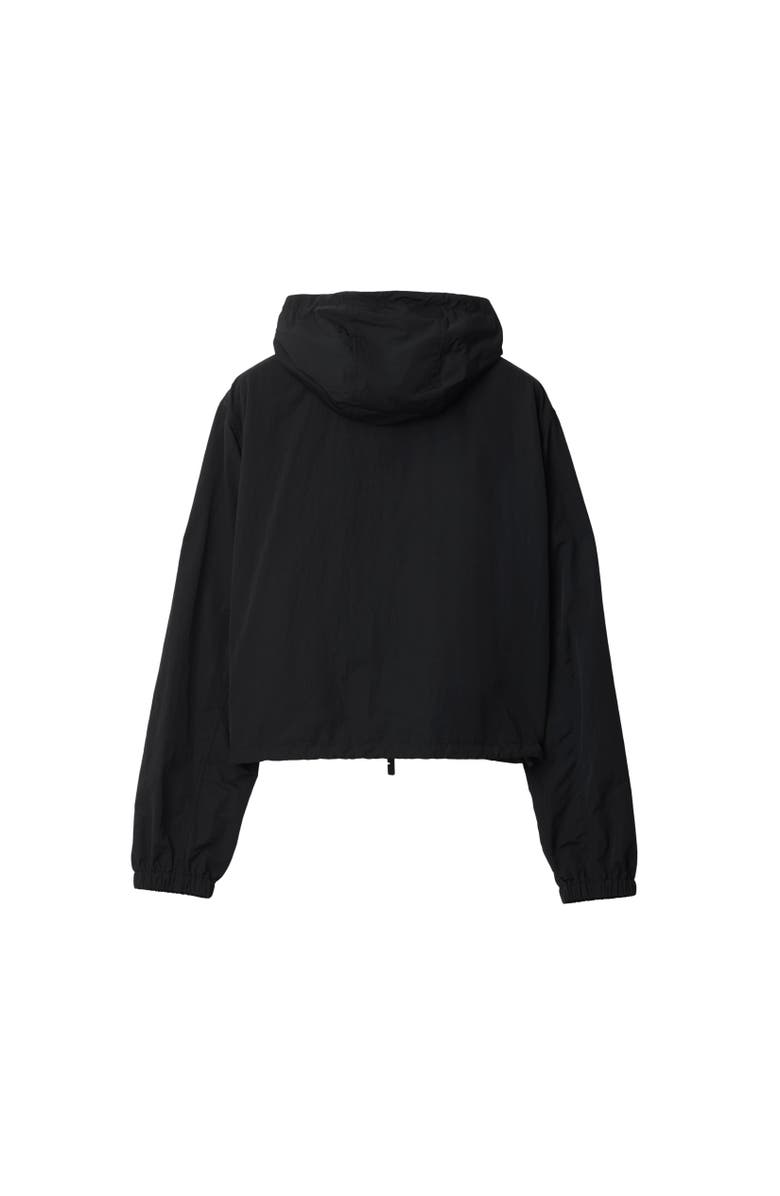 Burberry Cropped Nylon Hooded Jacket, Alternate, color, Black
