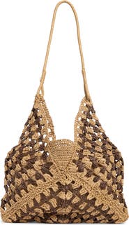 Collection XIIX DIamond Stripe Straw Tote