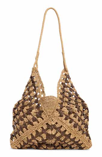 Collection XIIX DIamond Stripe Straw Tote