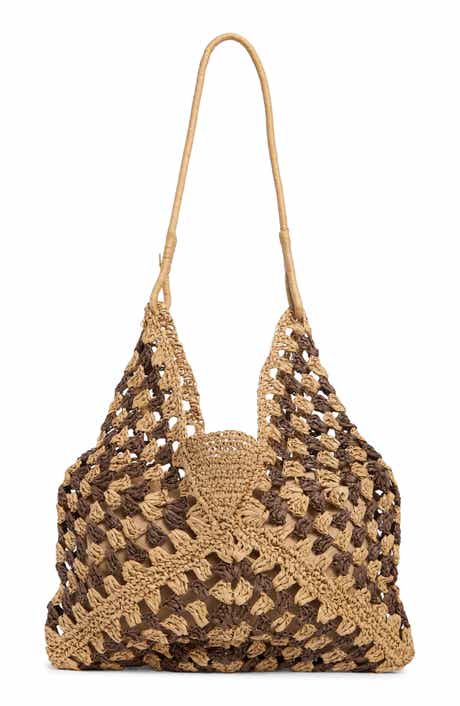 Collection XIIX DIamond Stripe Straw Tote