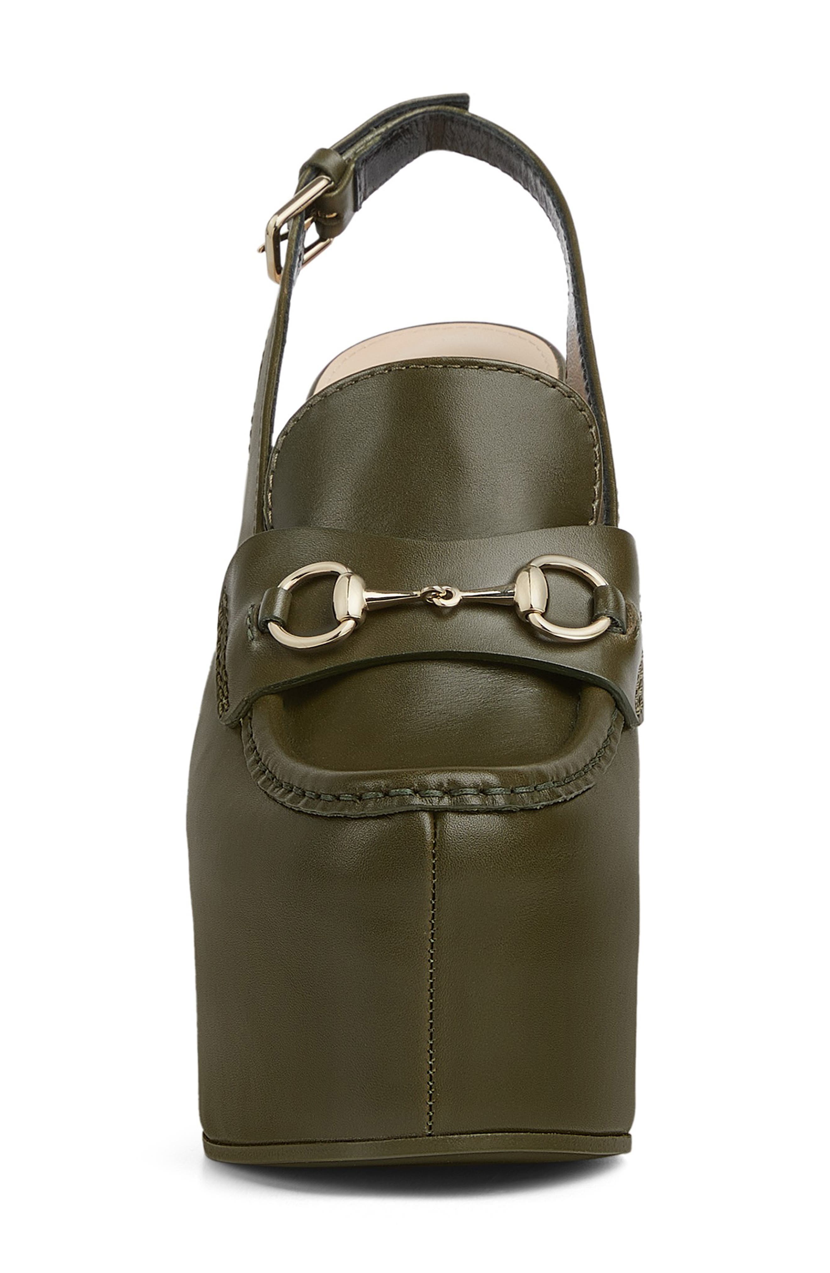 Gucci Horsebit Platform Slingback Loafer Pump, Alternate, color, 