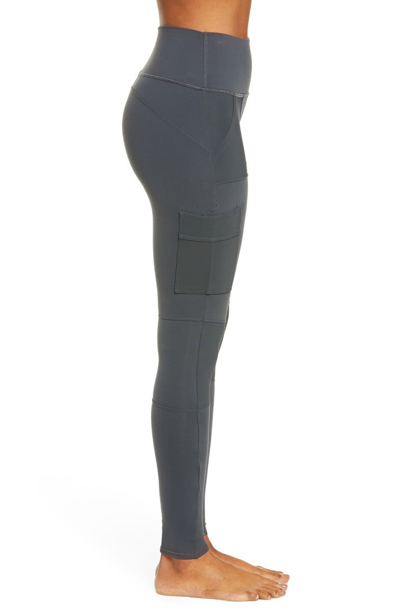 Alo High Waist Cargo Leggings, Alternate, color, Anthracite
