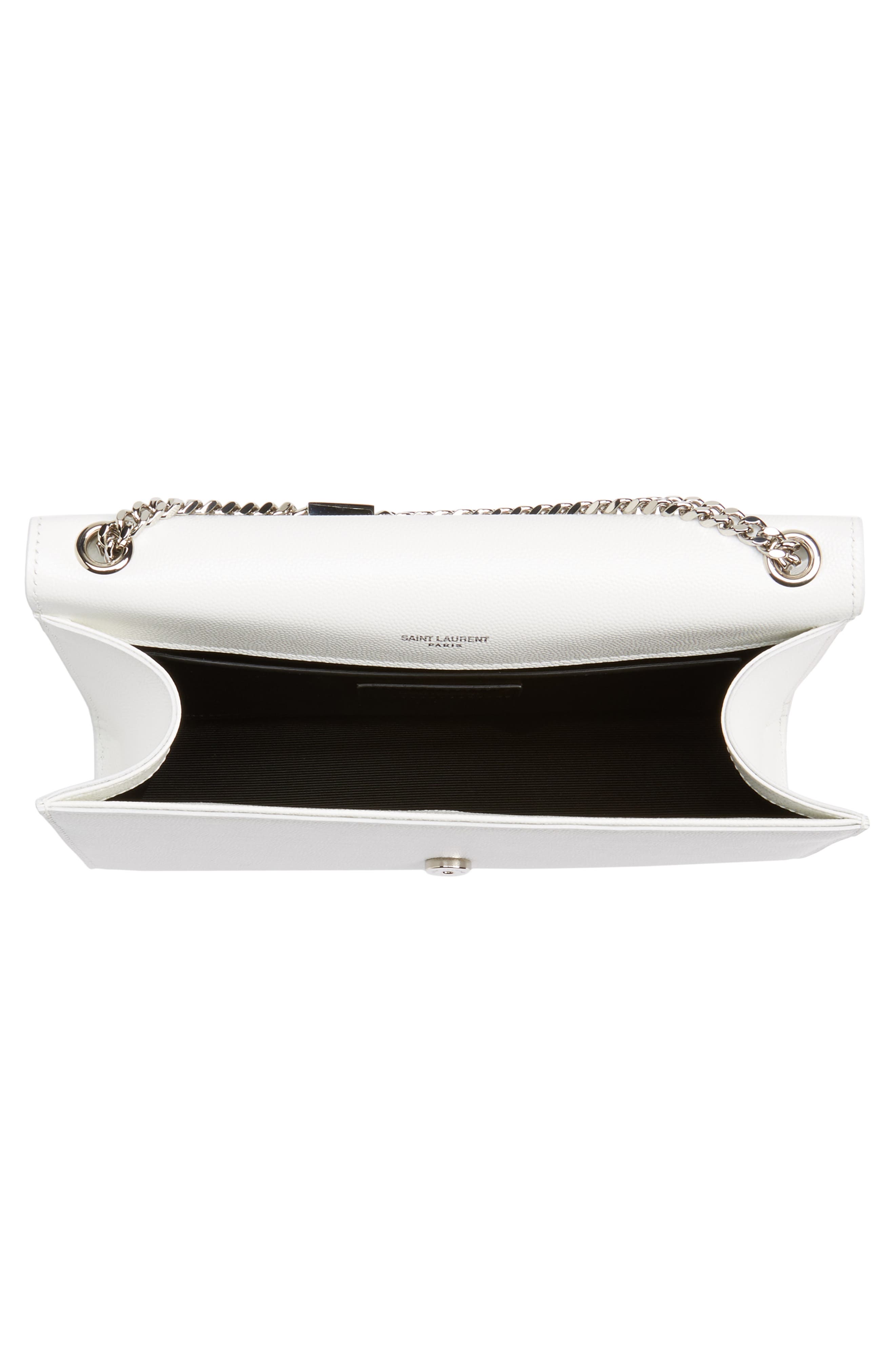 Medium Kate Leather Wallet on a Chain, Alternate, color, OPTIC WHITE