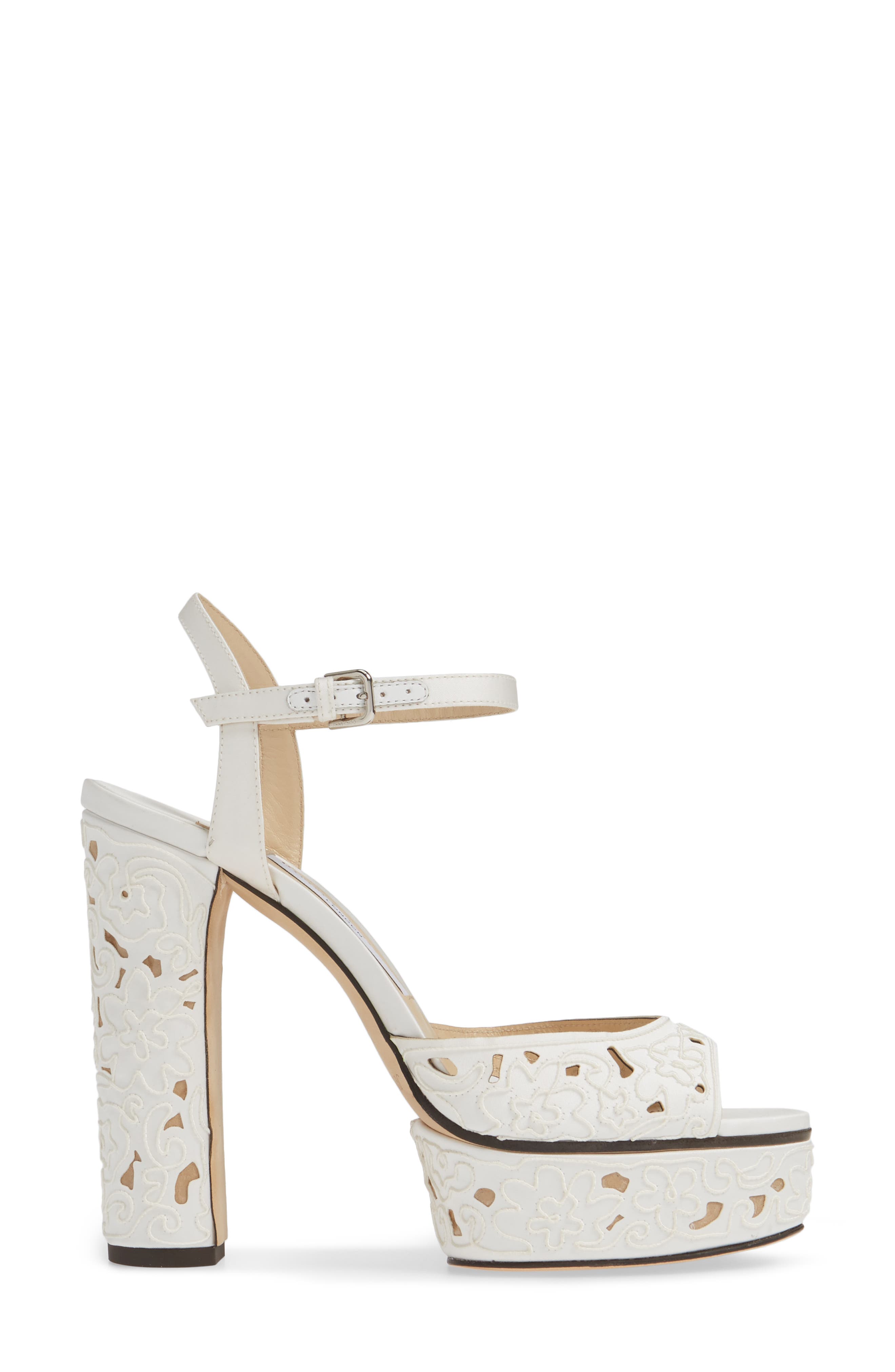 Jimmy Choo Peachy Lace Sandal, Alternate, color, 