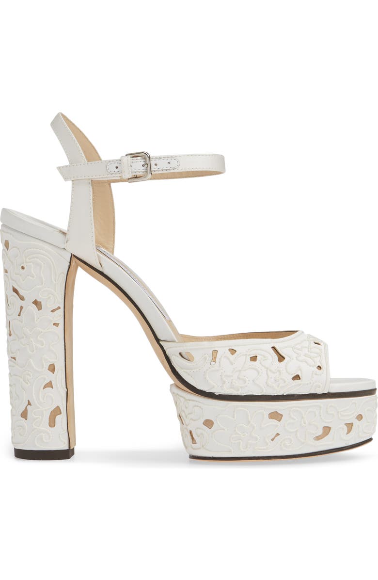 Jimmy Choo Peachy Lace Sandal, Alternate, color,