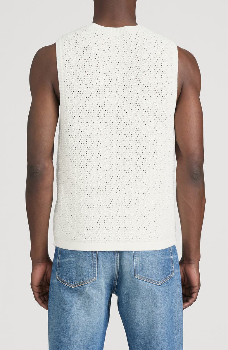 FRAME Open Stitch Sleeveless Sweater, Alternate, color, Off White