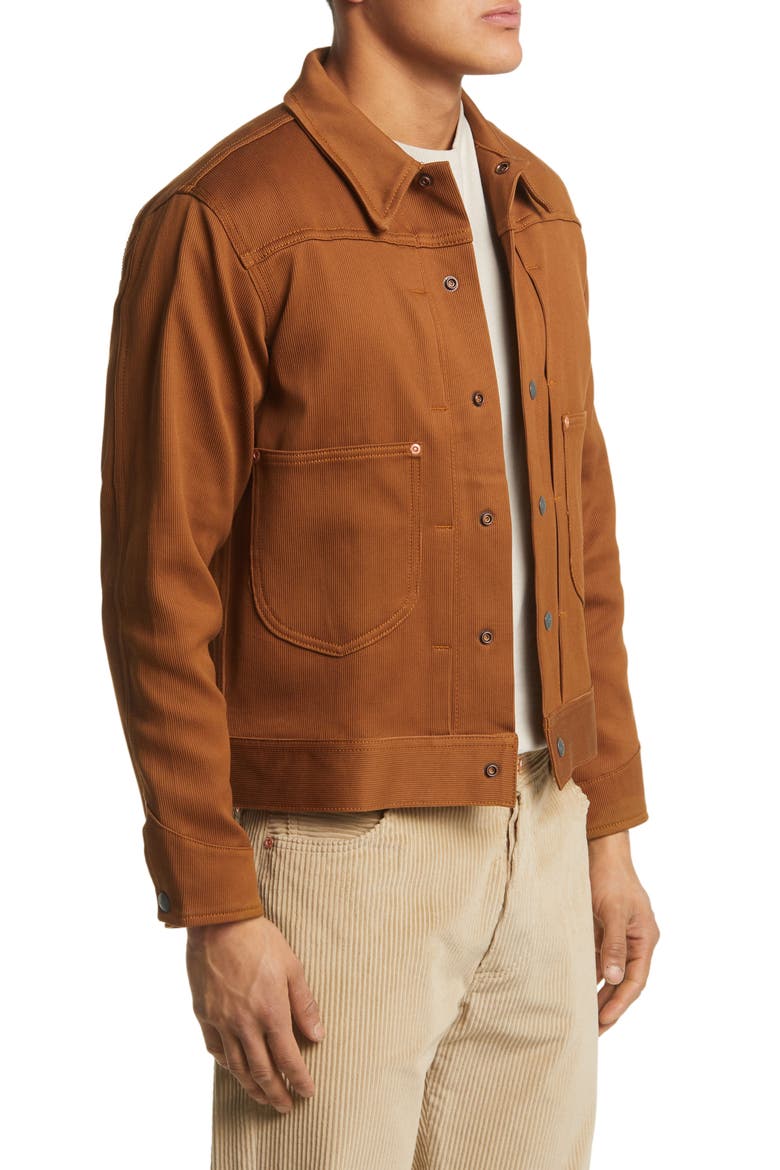 Bedford Cotton Corduroy Snap-Up Jacket, Alternate, color, BAY BROWN