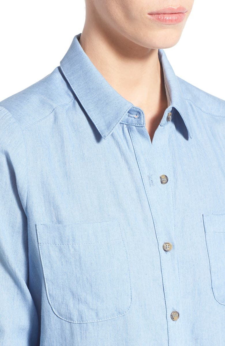 Socialite Cotton Chambray Shirtdress, Alternate, color,