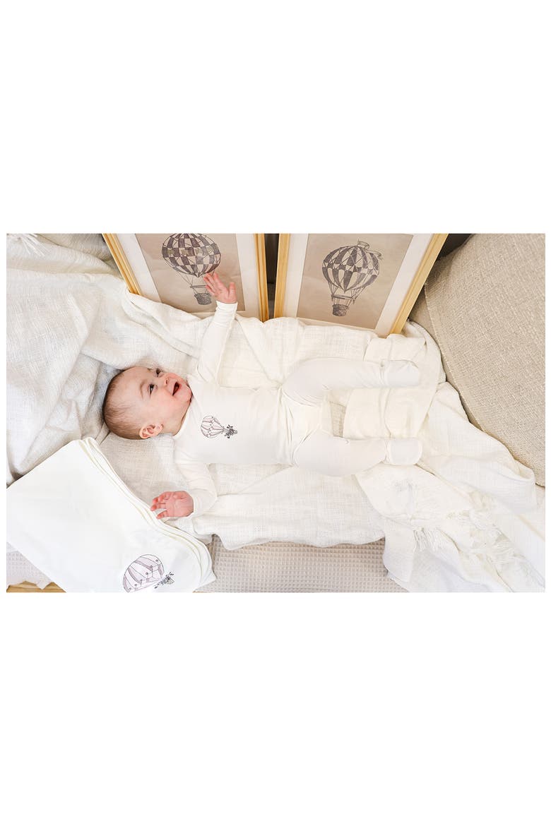 Hot Air Balloon Footie & Hat Set, Alternate, color, IVORY