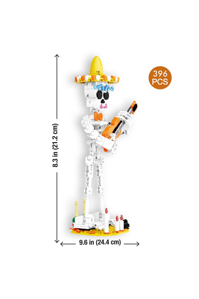 Fall Harvest Day of the Dead Mariachi Building Set, Alternate, color, Brown