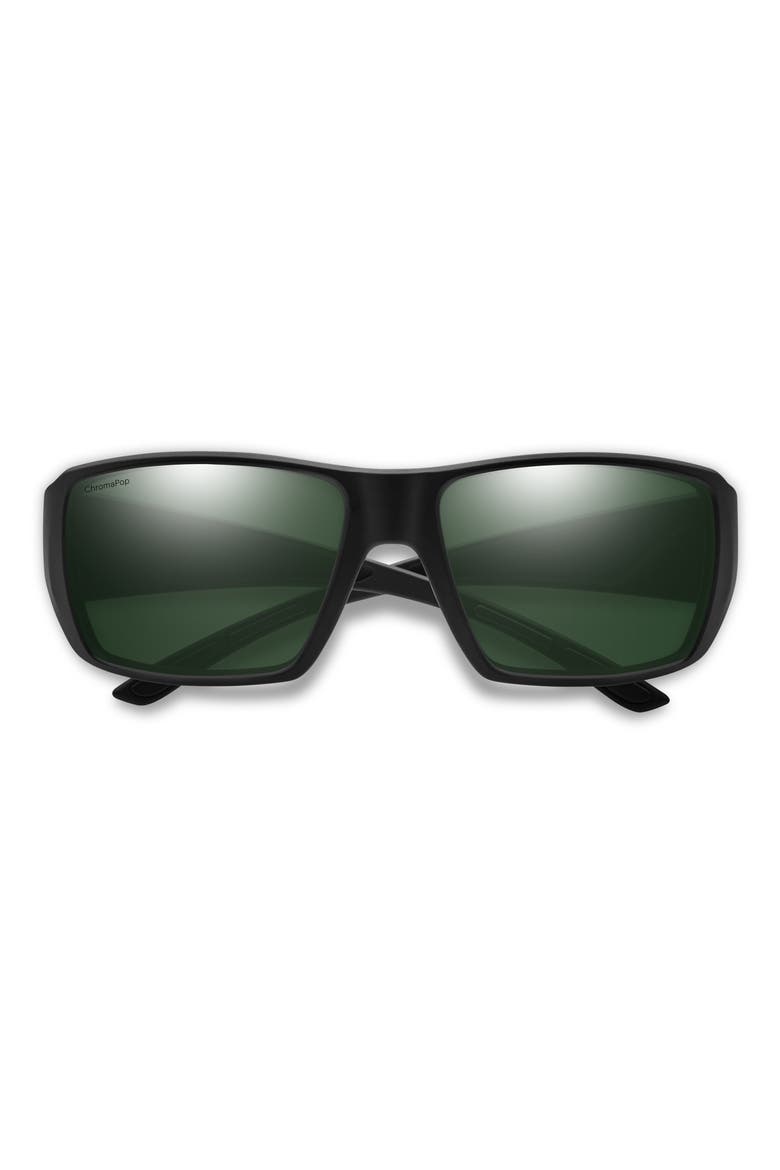 Guides Choice 63mm ChromaPop™ Polarized Oversize Square Sunglasses, Main, color, MATTE BLACK / CHROMAPOP POLARIZED GRAY GREEN