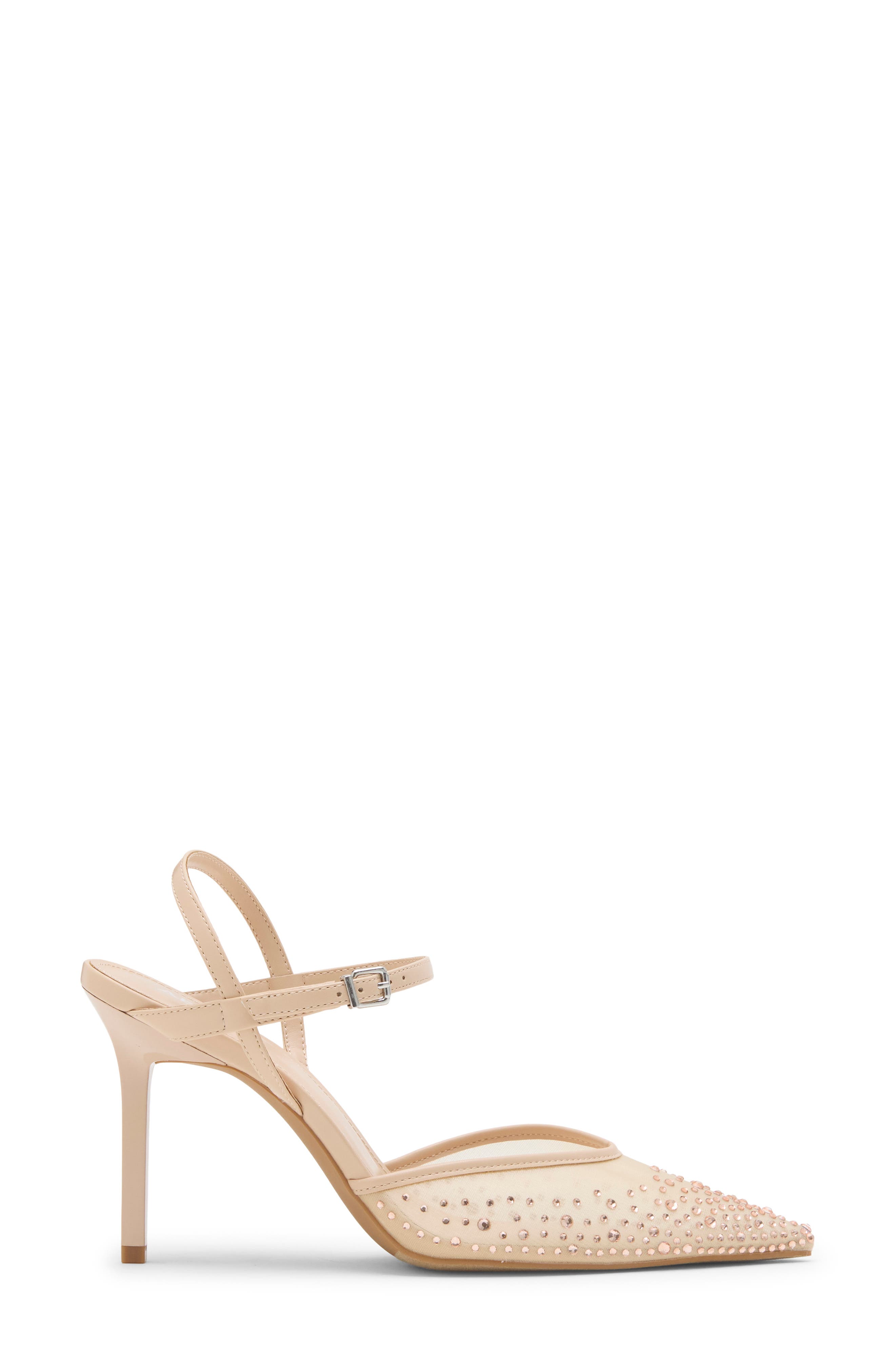 Zandaya Lace Ankle Strap Pump, Alternate, color, BEIGE CHAMPAGNE