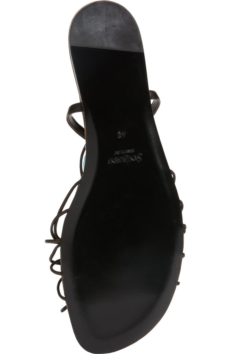 Saint Laurent Bridget Wraparound Ankle Strap Sandal, Alternate, color, Eagle Brown