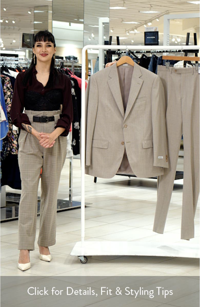 Flynn Classic Fit Tan Wool Suit, sales video thumbnail