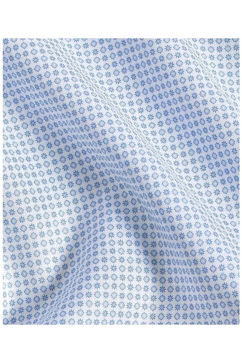 Trim Fit Stretch Micro Neat Print Dress Shirt, Alternate, color, WHITE/ BLUE