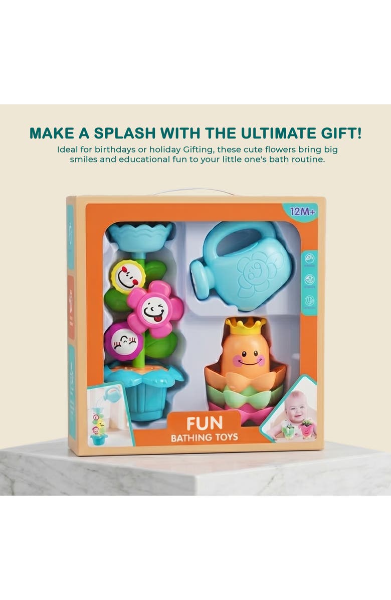 Sperric Flower Waterfall Suction Bath Toy Set, Alternate, color, Multicolor