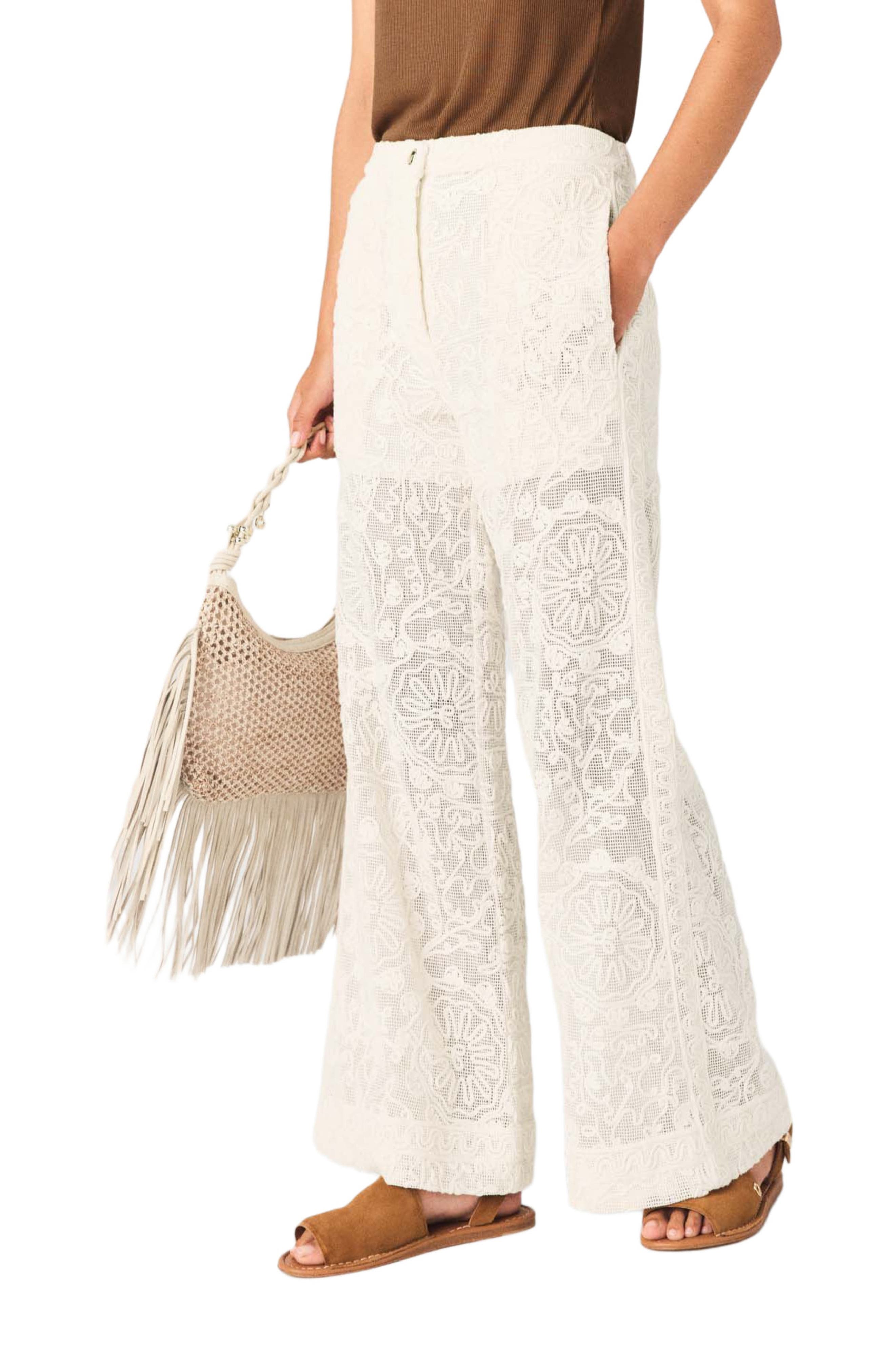 maje Hobo net bag, Alternate, color, Nude