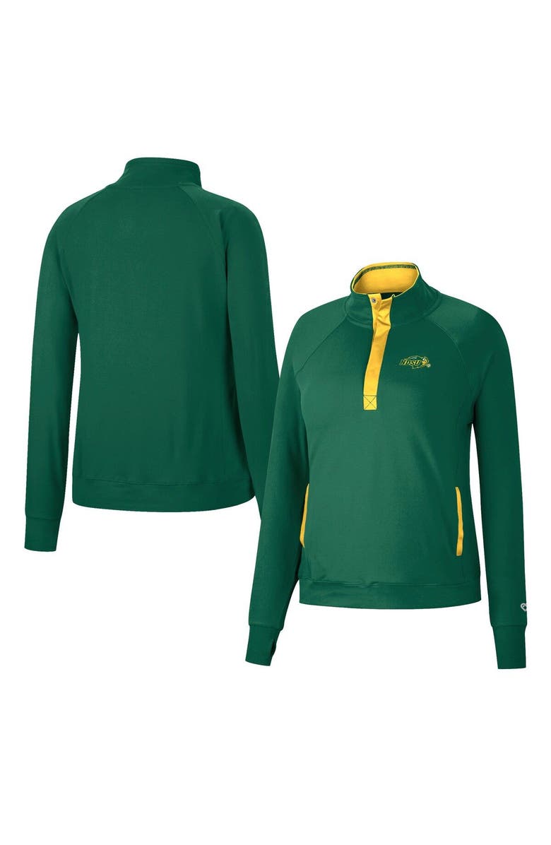 COLOSSEUM Women's Colosseum Green NDSU Bison Kipling Raglan Quarter-Snap Top, Main, color, 