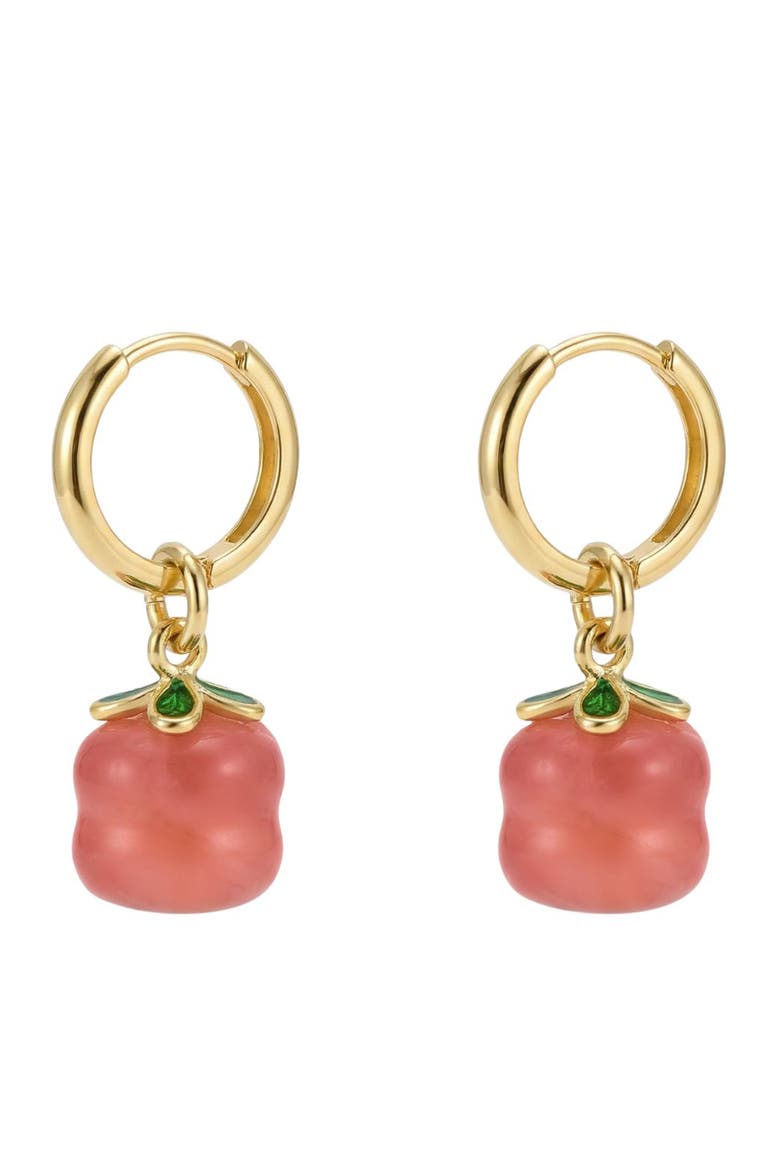 Harvest Persimmon Jade stone charm earrings, Main, color, Pink