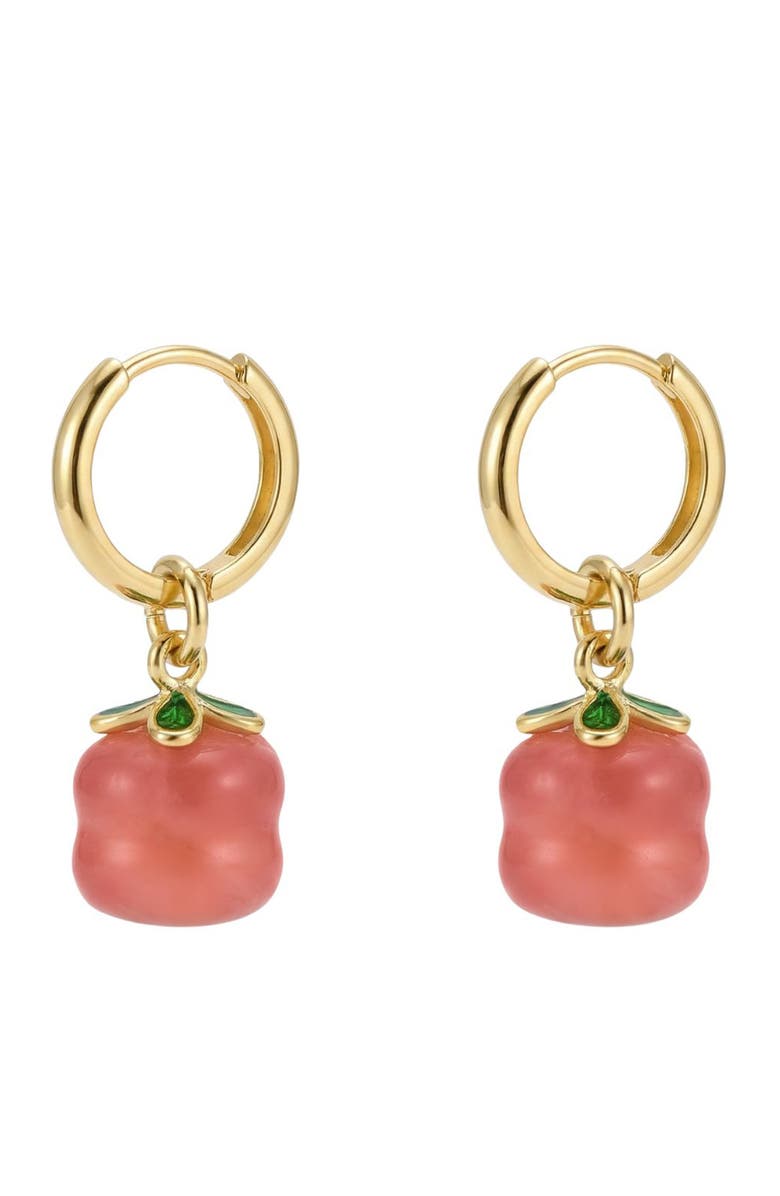 seree Harvest Persimmon Jade stone charm earrings, Main, color, Pink