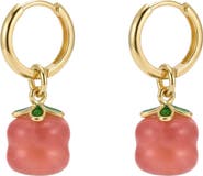 seree Harvest Persimmon Jade stone charm earrings