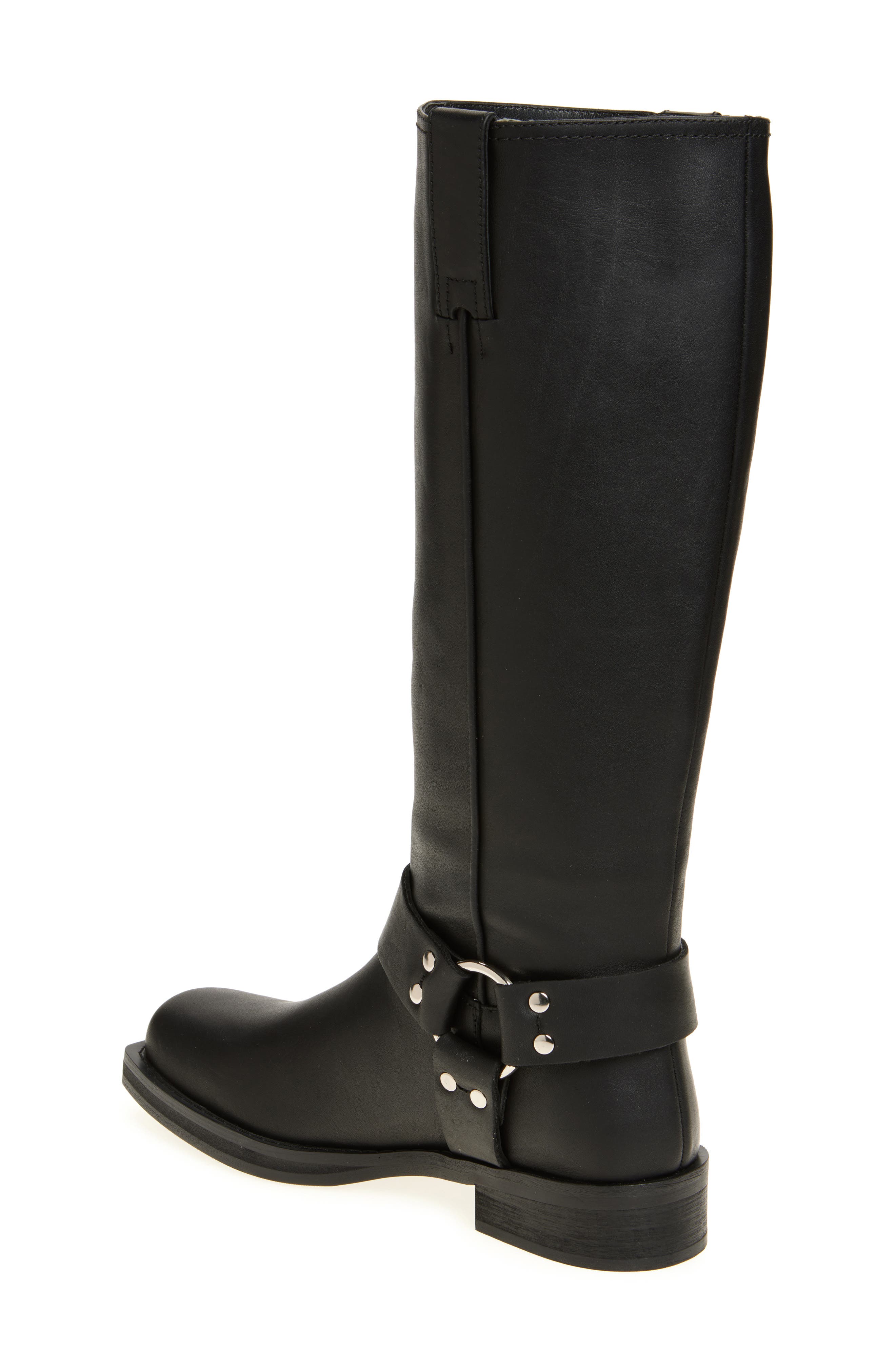Tony Bianco Biker Harness Boot, Alternate, color, Black Wax