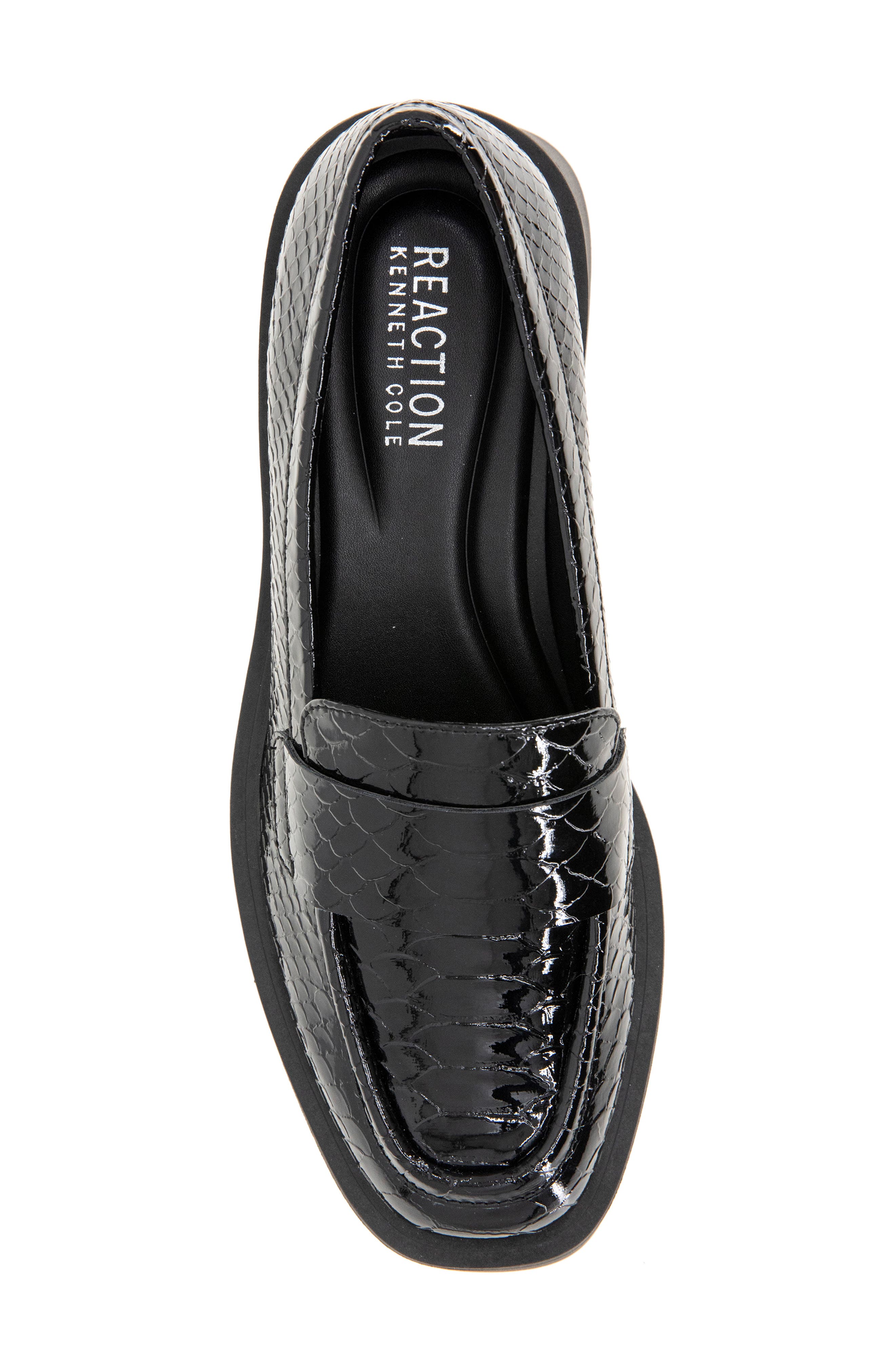 Reaction Kenneth Cole Surry Snakeskin Embossed Loafer, Alternate, color, Black Snake