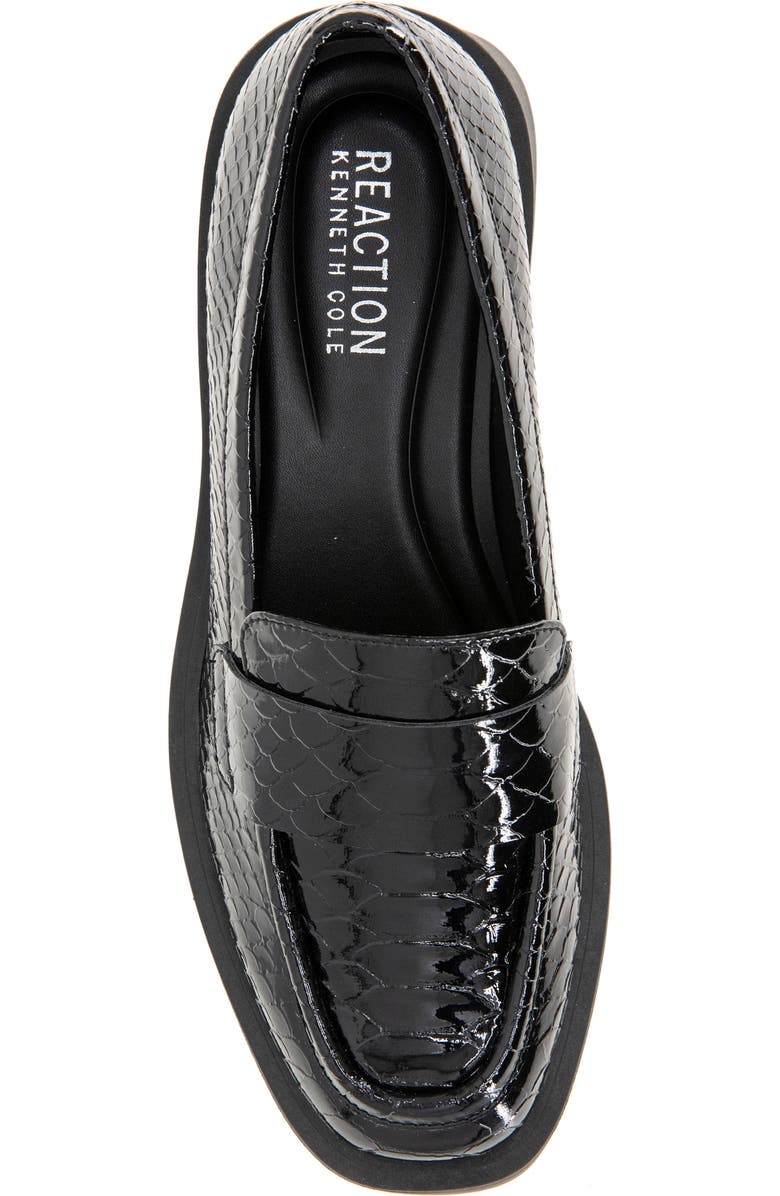 Reaction Kenneth Cole Surry Snakeskin Embossed Loafer, Alternate, color, Black Snake