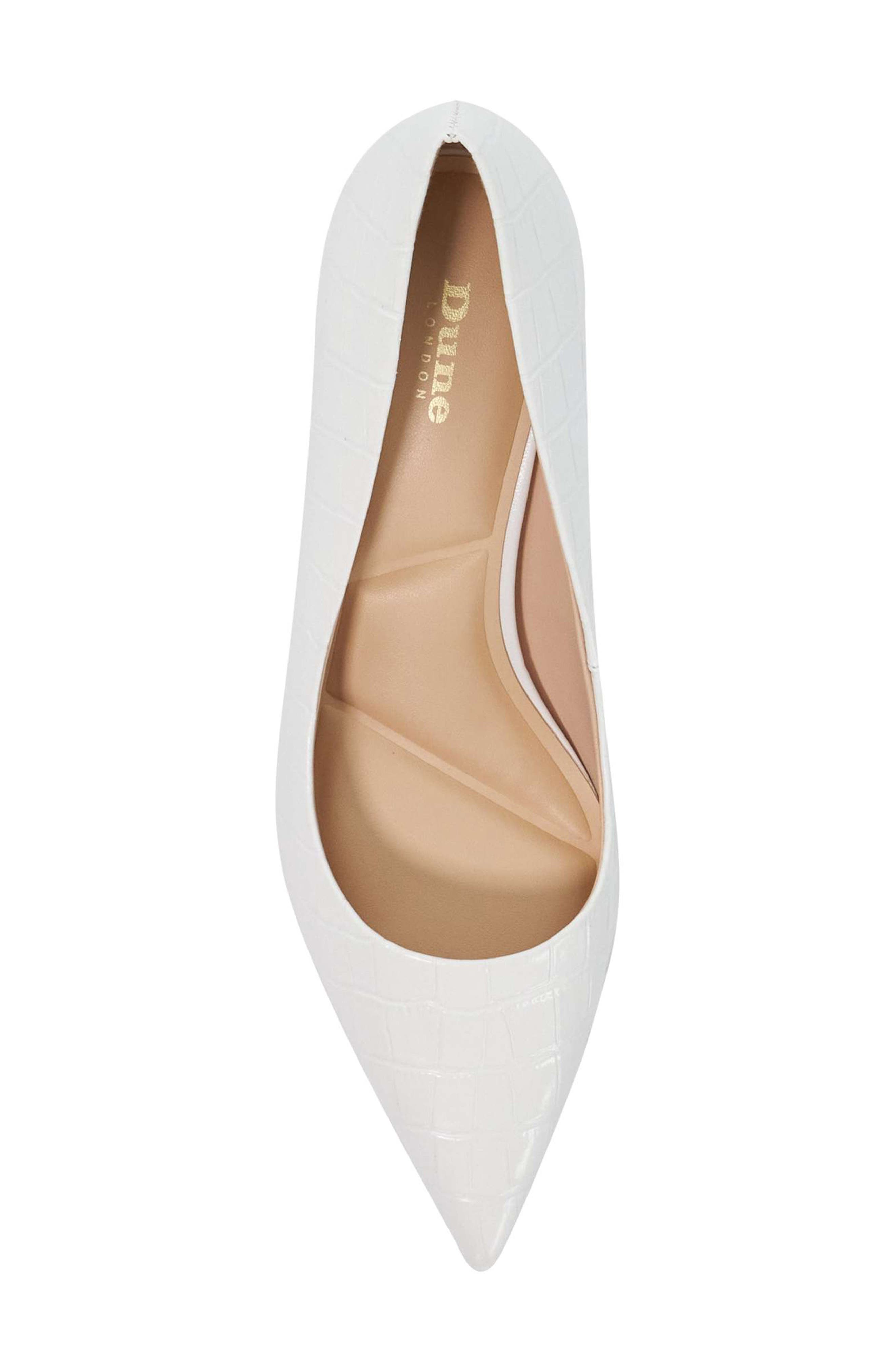 Dune London Achievable Pointed Toe Pump, Alternate, color, White