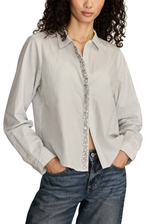 Bejeweled Button-Up Shirt