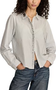 Lucky Brand Bejeweled Button-Up Shirt