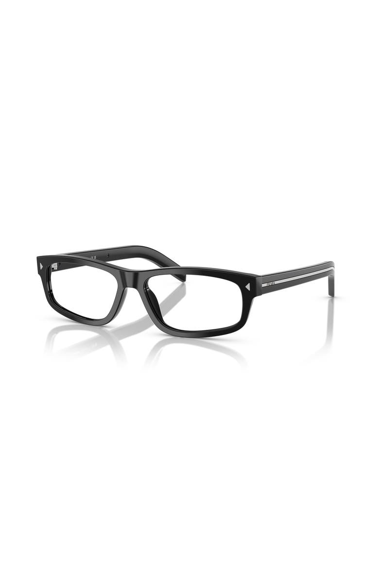 58mm Rectangle optical glasses, Main, color, Black