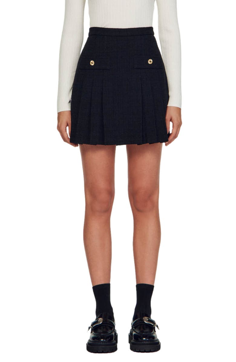 SANDRO Katyna High Waist Tweed Skirt, Main, color, 