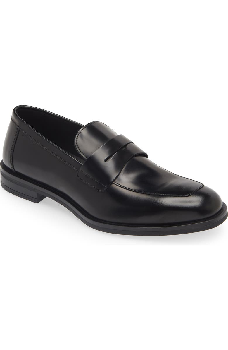 Stuart Weitzman Club Classic Penny Loafer, Main, color, Black