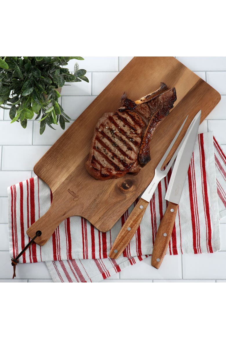 3 Piece Acacia Wood Serving Board, Alternate, color, Brown